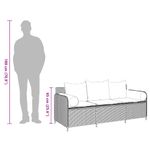 Casa si Gradina - Gradina si terasa - Mobilier exterior - Canapele si fotolii gradina - Canapea de gradina cu perne, cu 3 locuri, gri, poliratan - Infinity.ro