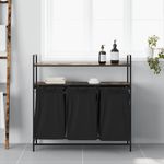 Market - Spalare si intretinere rufe - Uscatoare de rufe si accesorii - Cos de rufe 3 compartimente cu rafturi stejar fumuriu - Infinity.ro