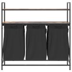 Market - Spalare si intretinere rufe - Uscatoare de rufe si accesorii - Cos de rufe 3 compartimente cu rafturi stejar fumuriu - Infinity.ro