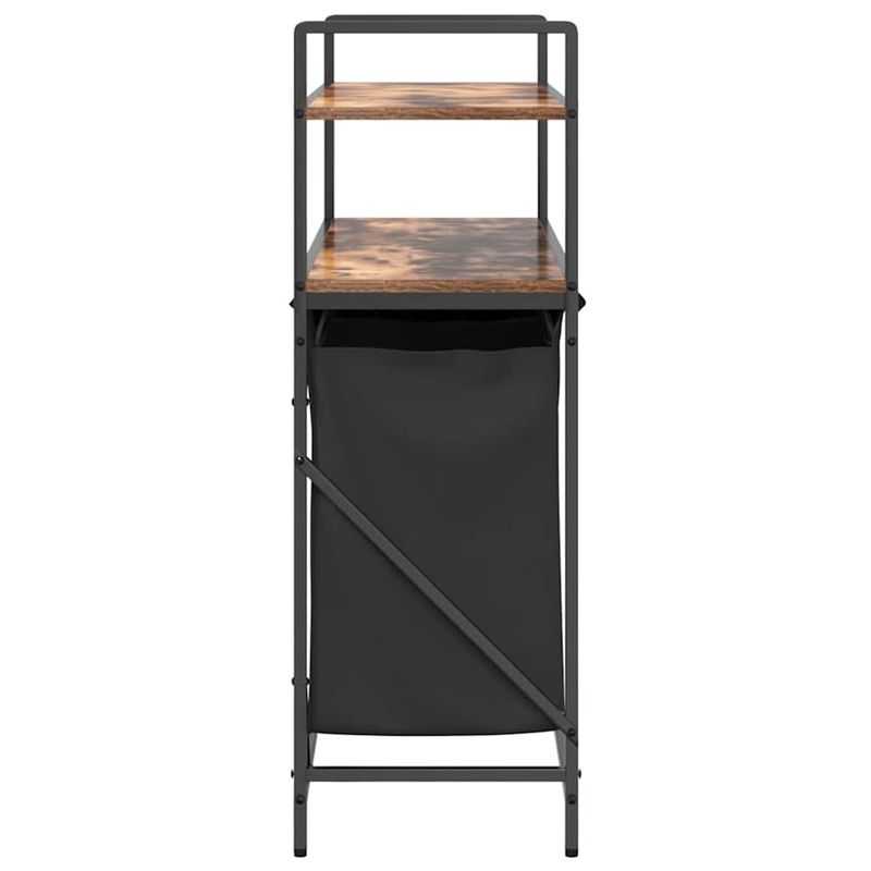 Market - Spalare si intretinere rufe - Uscatoare de rufe si accesorii - Cos de rufe 3 compartimente cu rafturi stejar fumuriu - Infinity.ro