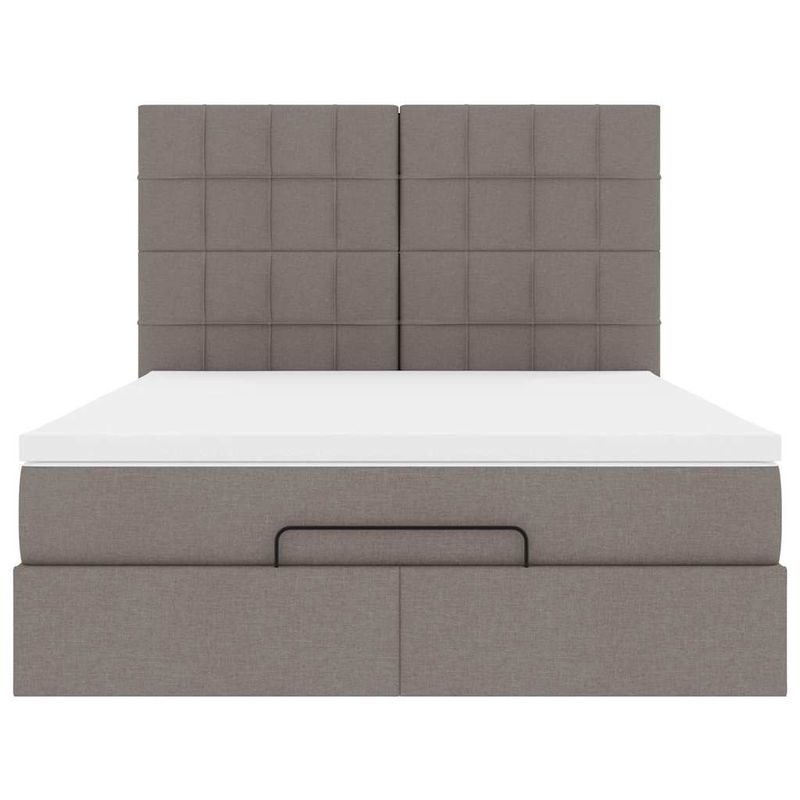 Casa si Gradina - Mobilier - Paturi si accesorii - Paturi - Cadru de pat otoman cu saltea Taupe 140x190cm Material - Infinity.ro