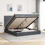 Casa si Gradina - Mobilier - Paturi si accesorii - Paturi - Cadru de pat otoman cu saltele Gri inchis 200x200cm catifea - Infinity.ro