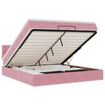 Casa si Gradina - Mobilier - Paturi si accesorii - Paturi - Cadru de pat otoman cu saltea roz 160x200cm catifea - Infinity.ro