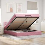 Casa si Gradina - Mobilier - Paturi si accesorii - Paturi - Cadru de pat otoman cu saltea roz 160x200cm catifea - Infinity.ro