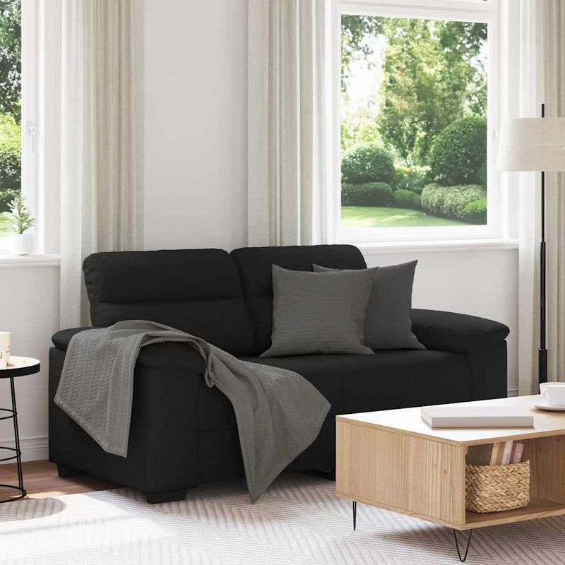 Casa si Gradina - Mobilier - Canapele si coltare - Canapele - Canapea cu 2 locuri, neagra, 120 cm, material textil - Infinity.ro