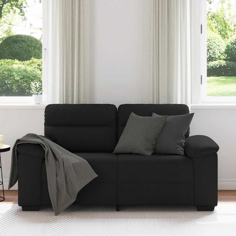 Casa si Gradina - Mobilier - Canapele si coltare - Canapele - Canapea cu 2 locuri, neagra, 120 cm, material textil - Infinity.ro