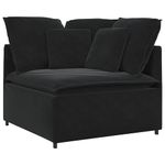 Casa si Gradina - Mobilier - Canapele si coltare - Canapele - Canapea modulara cu taburet si perne, catifea, negru - Infinity.ro