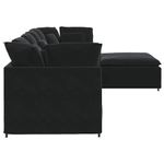 Casa si Gradina - Mobilier - Canapele si coltare - Canapele - Canapea modulara cu taburet si perne, catifea, negru - Infinity.ro
