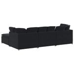 Casa si Gradina - Mobilier - Canapele si coltare - Canapele - Canapea modulara cu taburet si perne, catifea, negru - Infinity.ro