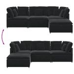 Casa si Gradina - Mobilier - Canapele si coltare - Canapele - Canapea modulara cu taburet si perne, catifea, negru - Infinity.ro