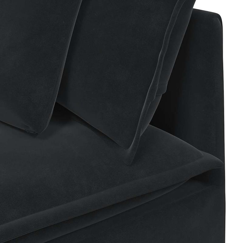 Casa si Gradina - Mobilier - Canapele si coltare - Canapele - Canapea modulara cu taburet si perne, catifea, negru - Infinity.ro