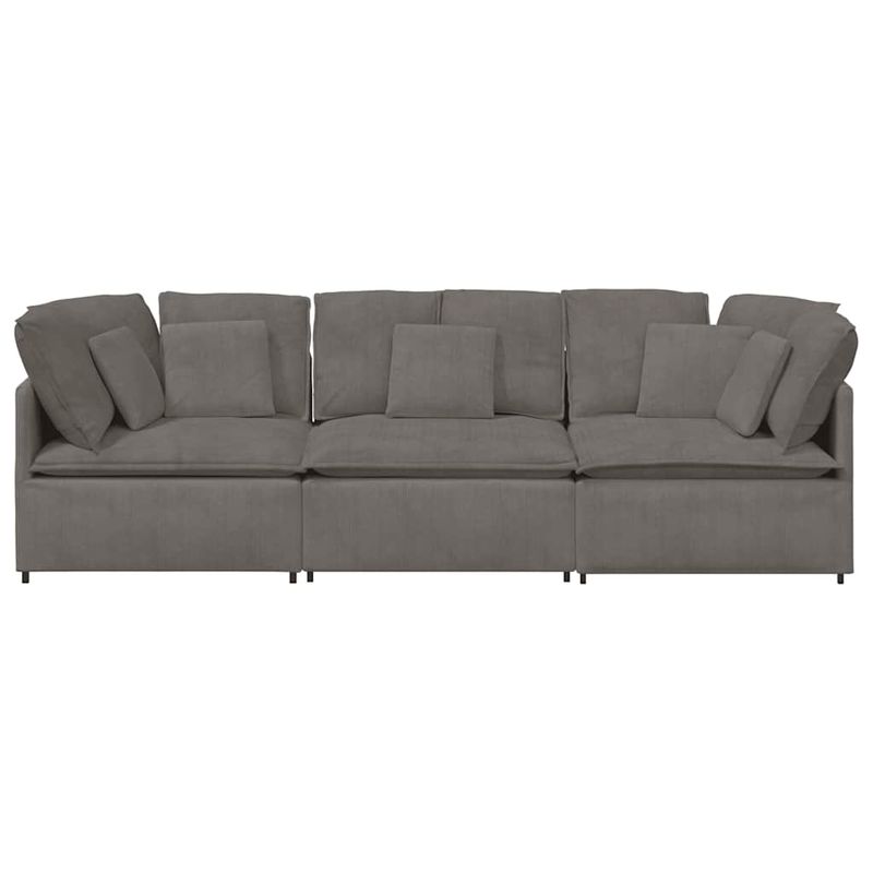 Casa si Gradina - Mobilier - Canapele si coltare - Canapele - Canapea modulara cu perne, gri deschis, tesatura velur - Infinity.ro
