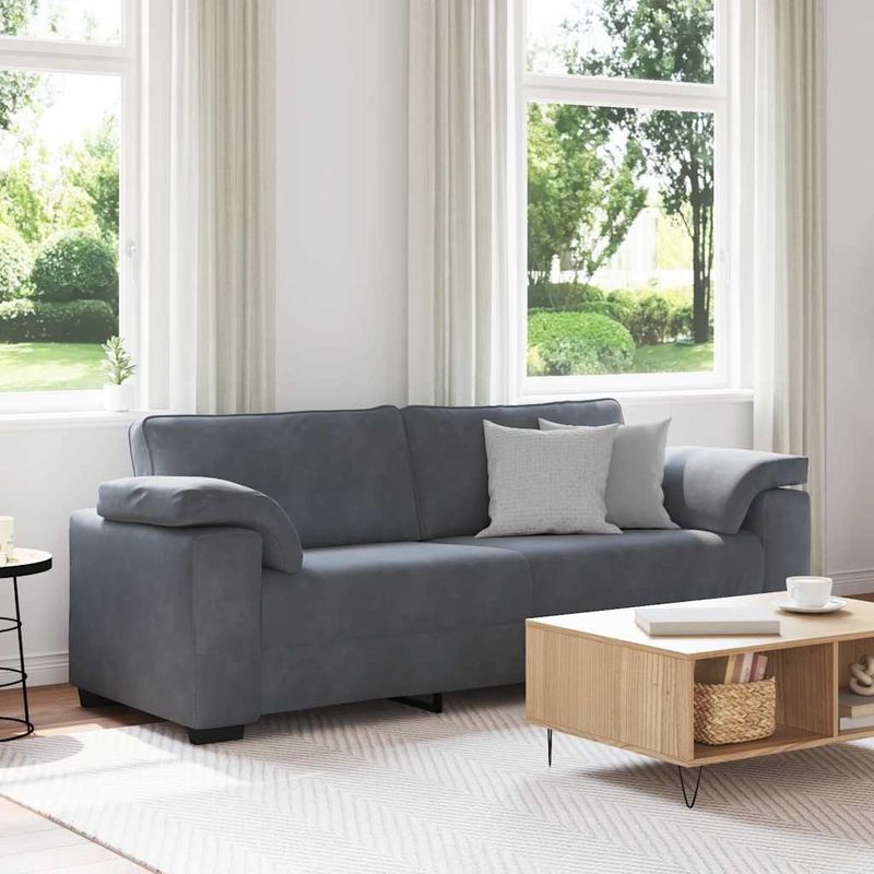 Casa si Gradina - Mobilier - Canapele si coltare - Canapele - Canapea cu 3 locuri gri inchis 178 cm catifea - Infinity.ro