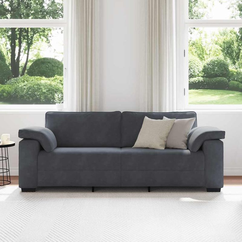 Casa si Gradina - Mobilier - Canapele si coltare - Canapele - Canapea cu 3 locuri gri inchis 178 cm catifea - Infinity.ro