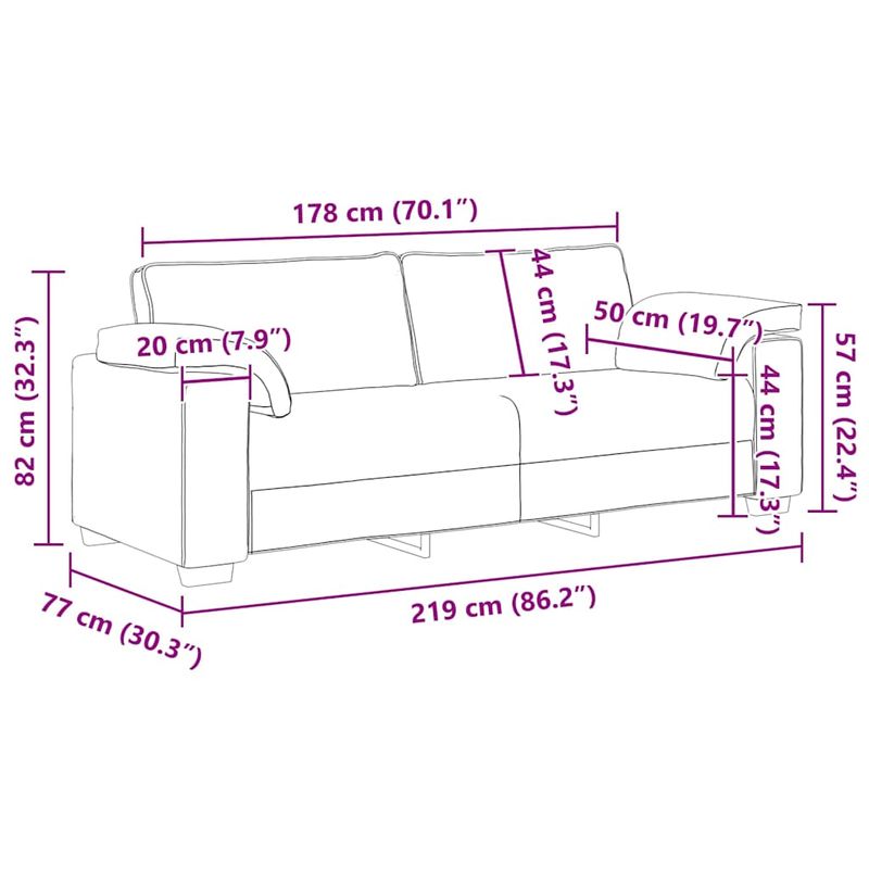 Casa si Gradina - Mobilier - Canapele si coltare - Canapele - Canapea cu 3 locuri gri inchis 178 cm catifea - Infinity.ro
