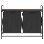 Casa si Gradina - Sanitare - Suporturi si accesorii baie - Accesorii baie - Cos de rufe 2 compartimente cu raft stejar maro - Infinity.ro