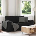Casa si Gradina - Mobilier - Canapele si coltare - Canapele - Canapea cu 2 locuri negru 140 cm stofa - Infinity.ro