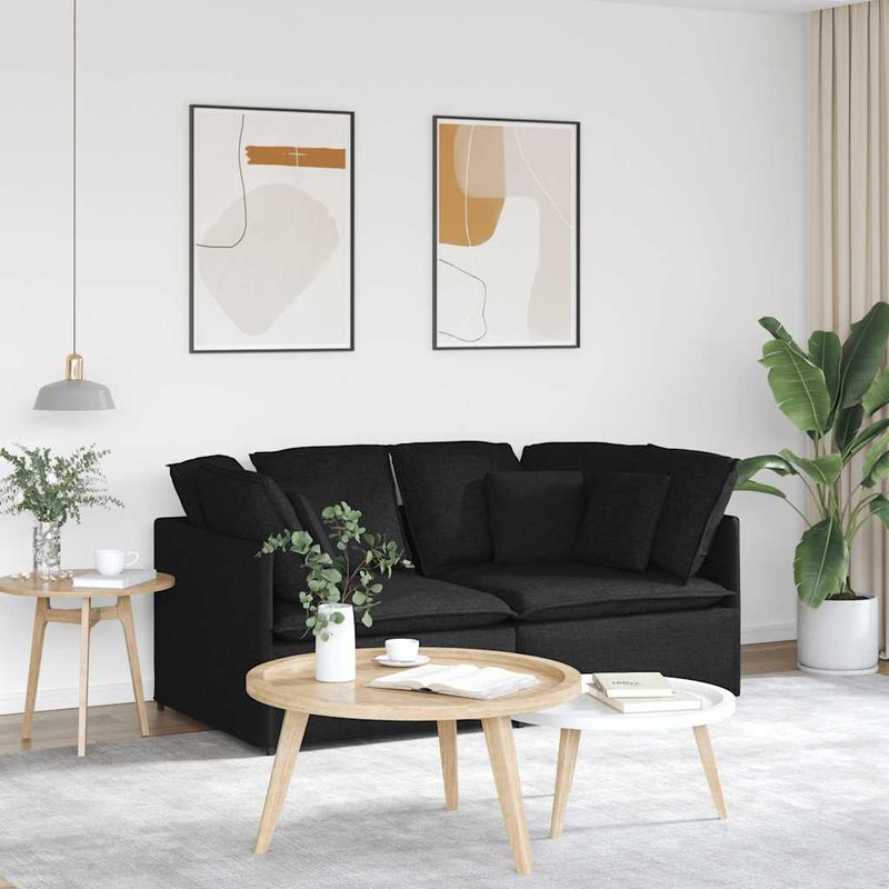 Casa si Gradina - Mobilier - Canapele si coltare - Canapele - Canapea modulara cu perne, negru, textil - Infinity.ro
