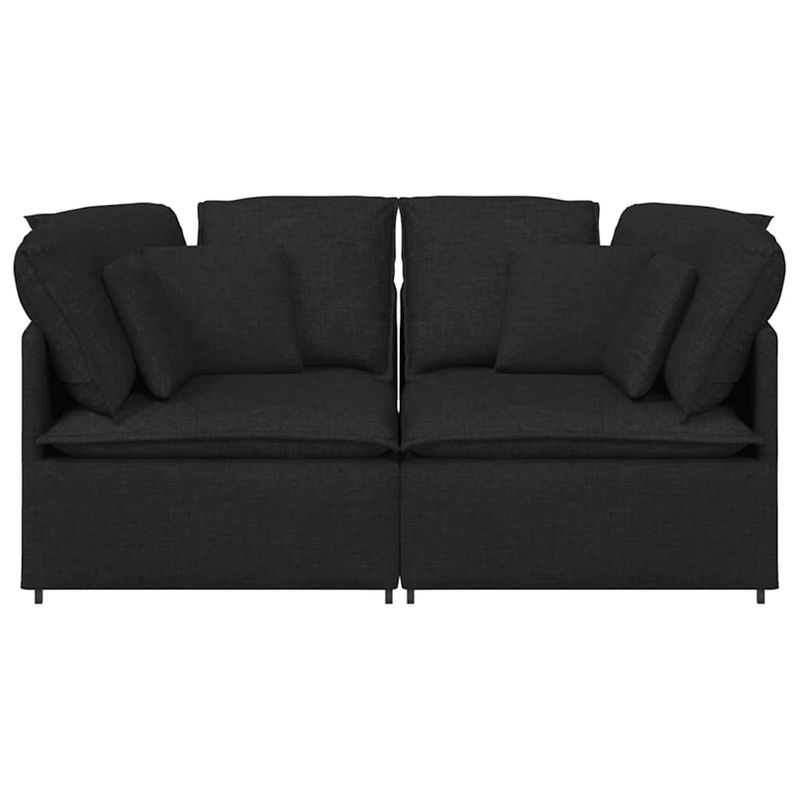 Casa si Gradina - Mobilier - Canapele si coltare - Canapele - Canapea modulara cu perne, negru, textil - Infinity.ro