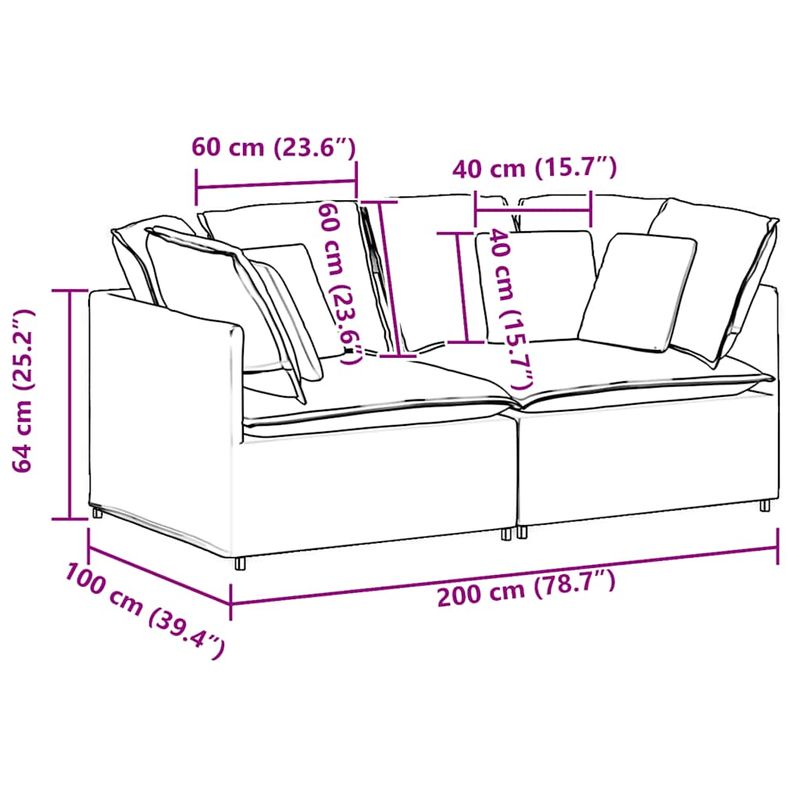 Casa si Gradina - Mobilier - Canapele si coltare - Canapele - Canapea modulara cu perne, negru, textil - Infinity.ro