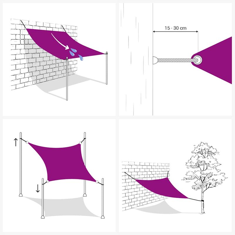 Casa si Gradina/Gradina si terasa/Umbrele si pavilioane/Umbrele - Panza parasolar, nisipiu, triunghiular, 5x5x6 m, HDPE, 160 g/m² - Infinity.ro