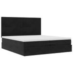 Casa si Gradina - Mobilier - Paturi si accesorii - Paturi - Cadru de pat otoman cu saltele, catifea neagra 200x200cm - Infinity.ro