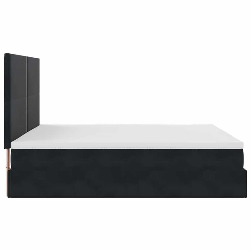 Casa si Gradina - Mobilier - Paturi si accesorii - Paturi - Cadru de pat otoman cu saltele, catifea neagra 200x200cm - Infinity.ro