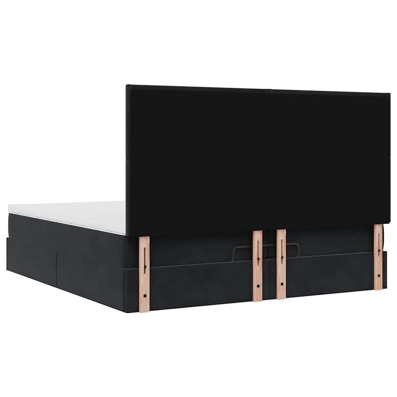 Casa si Gradina - Mobilier - Paturi si accesorii - Paturi - Cadru de pat otoman cu saltele, catifea neagra 200x200cm - Infinity.ro