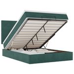 Casa si Gradina - Mobilier - Paturi si accesorii - Paturi - Cadru de pat otoman cu saltele, catifea verde inchis 140x190cm - Infinity.ro