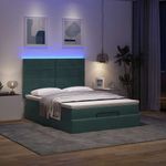 Casa si Gradina - Mobilier - Paturi si accesorii - Paturi - Cadru de pat otoman cu saltele, catifea verde inchis 140x190cm - Infinity.ro