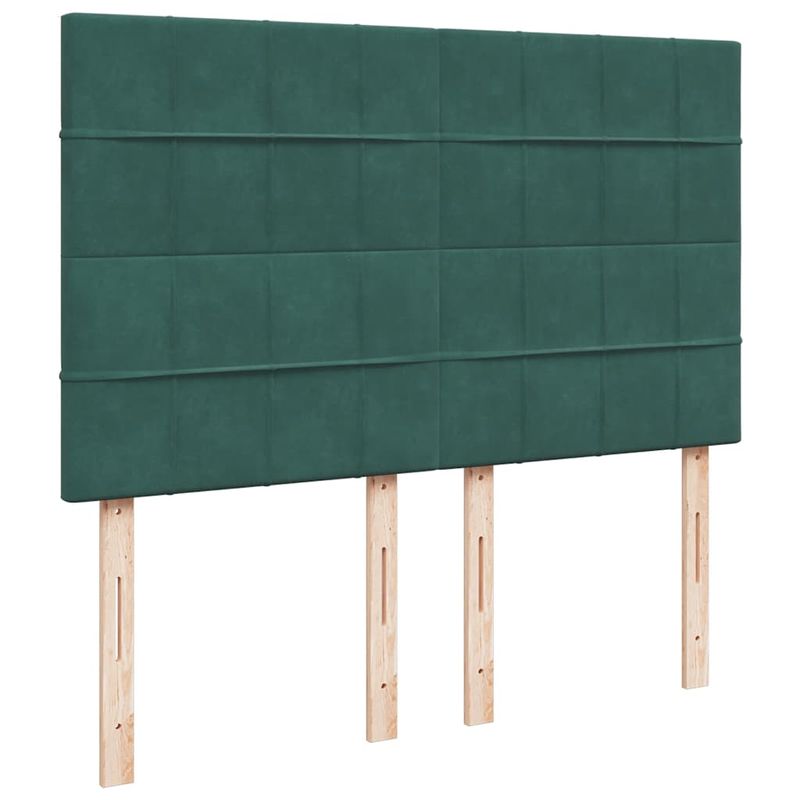 Casa si Gradina - Mobilier - Paturi si accesorii - Paturi - Cadru de pat otoman cu saltele, catifea verde inchis 140x190cm - Infinity.ro