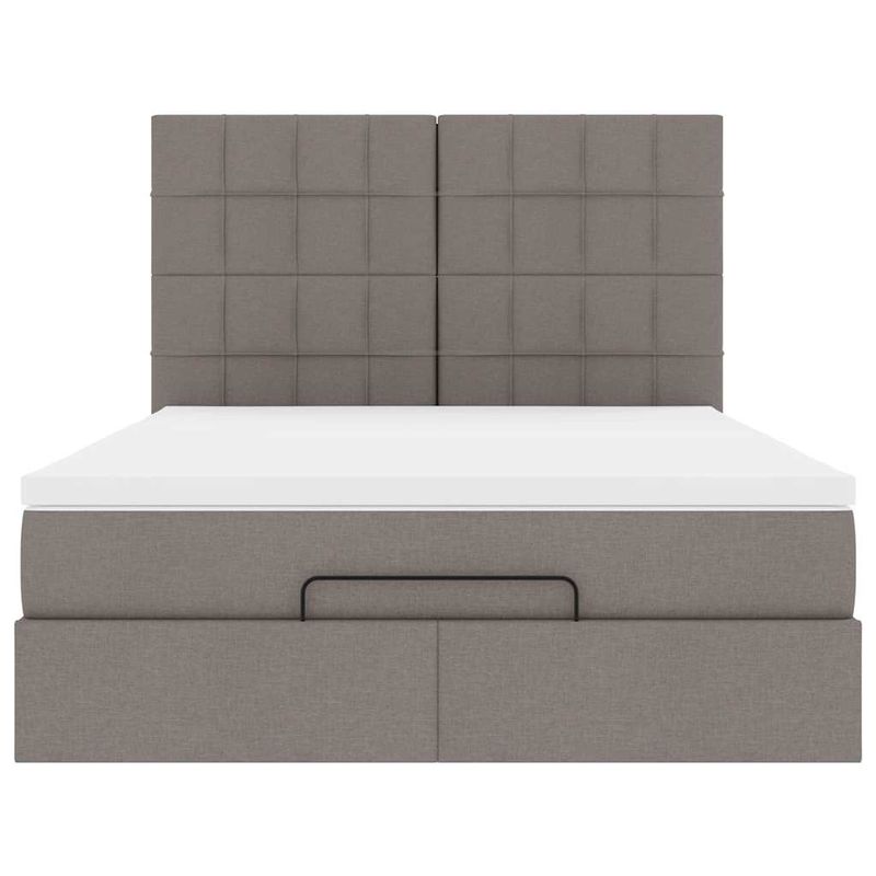 Casa si Gradina - Mobilier - Paturi si accesorii - Paturi - Cadru de pat otoman cu saltea Taupe 140x190cm Material - Infinity.ro