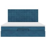 Casa si Gradina - Mobilier - Paturi si accesorii - Paturi - Cadru de pat otoman saltele Albastru inchis 200x200cm catifea - Infinity.ro