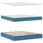 Casa si Gradina - Mobilier - Paturi si accesorii - Paturi - Cadru de pat otoman saltele Albastru inchis 200x200cm catifea - Infinity.ro