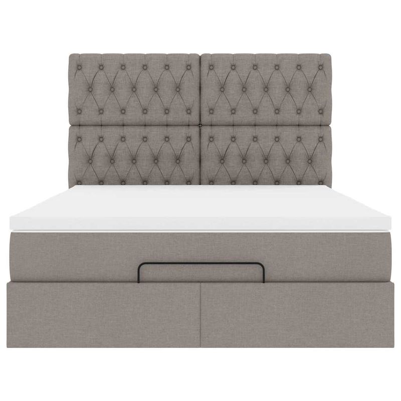 Casa si Gradina - Mobilier - Paturi si accesorii - Paturi - Cadru de pat otoman cu saltea Taupe 140x190cm Material - Infinity.ro