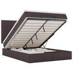 Casa si Gradina - Mobilier - Paturi si accesorii - Paturi - Cadru de pat otoman cu saltea tesatura maro inchis 140x190cm - Infinity.ro