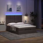Casa si Gradina - Mobilier - Paturi si accesorii - Paturi - Cadru de pat otoman cu saltea tesatura maro inchis 140x190cm - Infinity.ro