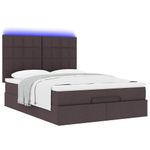 Casa si Gradina - Mobilier - Paturi si accesorii - Paturi - Cadru de pat otoman cu saltea tesatura maro inchis 140x190cm - Infinity.ro