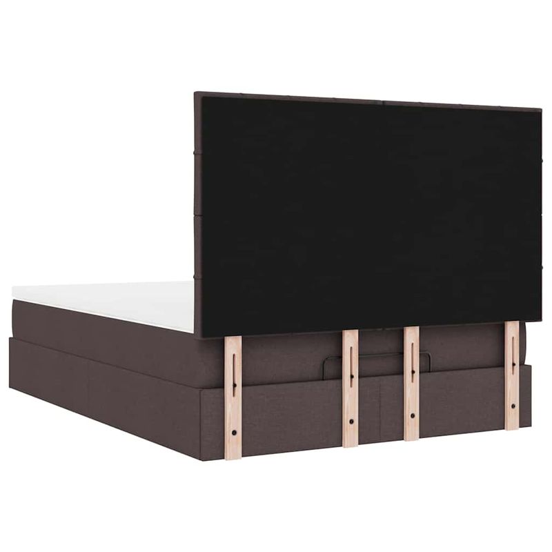 Casa si Gradina - Mobilier - Paturi si accesorii - Paturi - Cadru de pat otoman cu saltea tesatura maro inchis 140x190cm - Infinity.ro