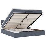 Casa si Gradina - Mobilier - Paturi si accesorii - Paturi - Cadru de pat otoman cu saltea gri inchis 200x200 cm catifea, model nasturi - Infinity.ro