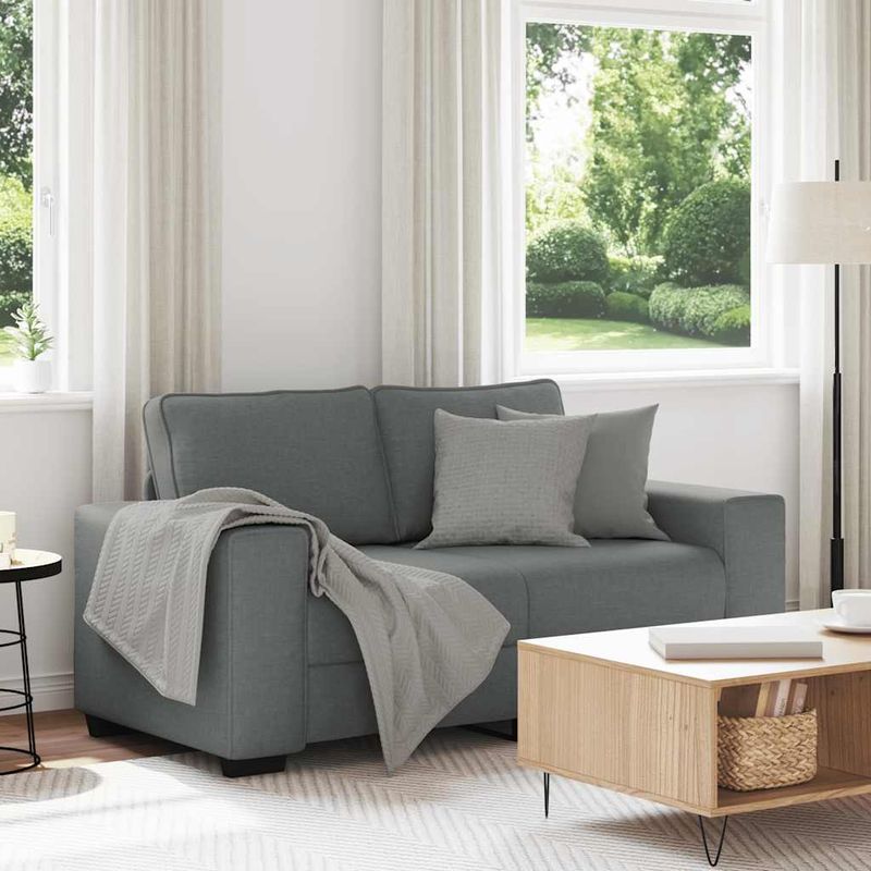 Casa si Gradina - Mobilier - Canapele si coltare - Canapele - Canapea cu 2 locuri, tesatura gri inchis, 120 cm - Infinity.ro