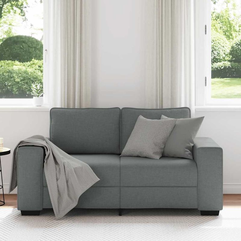 Casa si Gradina - Mobilier - Canapele si coltare - Canapele - Canapea cu 2 locuri, tesatura gri inchis, 120 cm - Infinity.ro