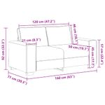 Casa si Gradina - Mobilier - Canapele si coltare - Canapele - Canapea cu 2 locuri, tesatura gri inchis, 120 cm - Infinity.ro