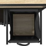 Casa si Gradina - Sanitare - Suporturi si accesorii baie - Accesorii baie - Cos de rufe 2 compartimente cu rafturi stejar sonoma - Infinity.ro