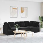 Casa si Gradina - Mobilier - Canapele si coltare - Canapele - Canapea modulara cu perne, negru, catifea - Infinity.ro