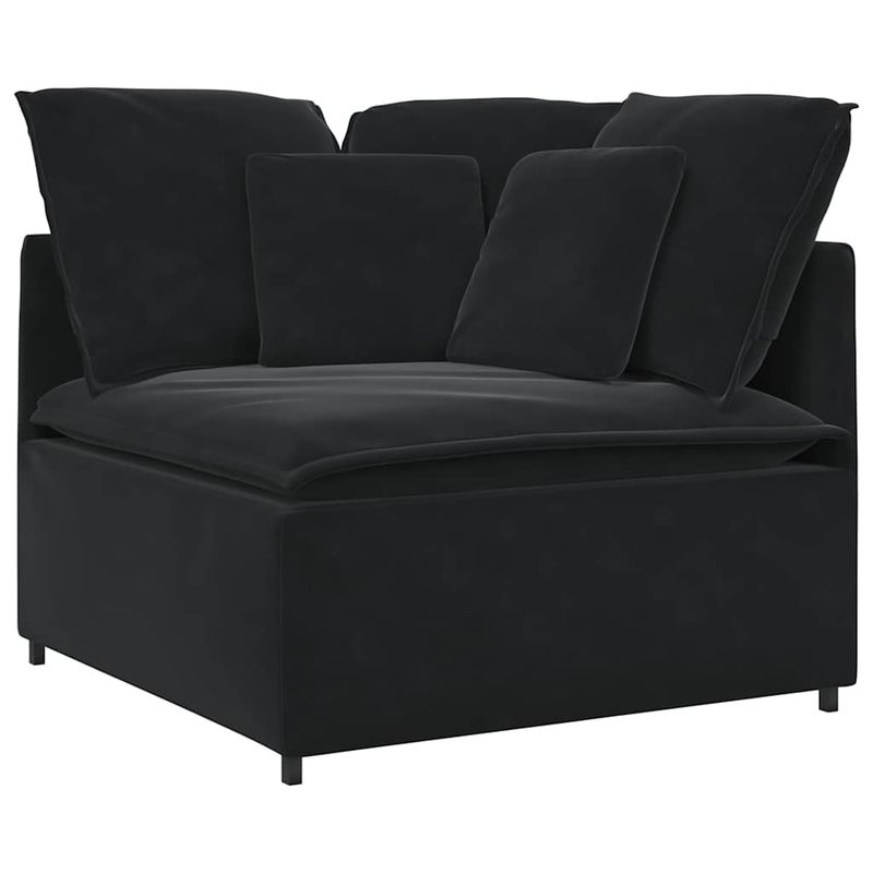 Casa si Gradina - Mobilier - Canapele si coltare - Canapele - Canapea modulara cu perne, negru, catifea - Infinity.ro