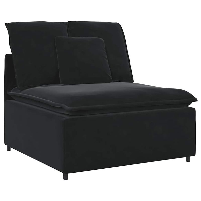 Casa si Gradina - Mobilier - Canapele si coltare - Canapele - Canapea modulara cu perne, negru, catifea - Infinity.ro