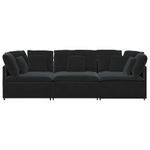 Casa si Gradina - Mobilier - Canapele si coltare - Canapele - Canapea modulara cu perne, negru, catifea - Infinity.ro