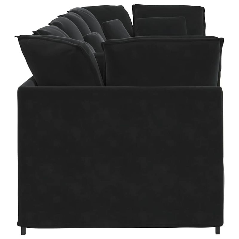 Casa si Gradina - Mobilier - Canapele si coltare - Canapele - Canapea modulara cu perne, negru, catifea - Infinity.ro