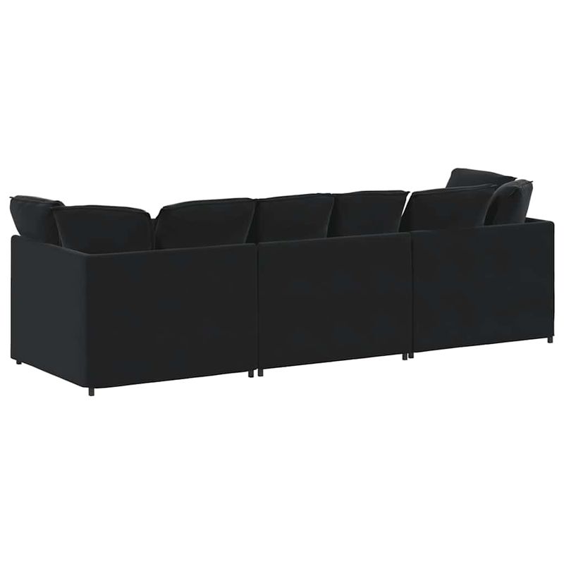 Casa si Gradina - Mobilier - Canapele si coltare - Canapele - Canapea modulara cu perne, negru, catifea - Infinity.ro